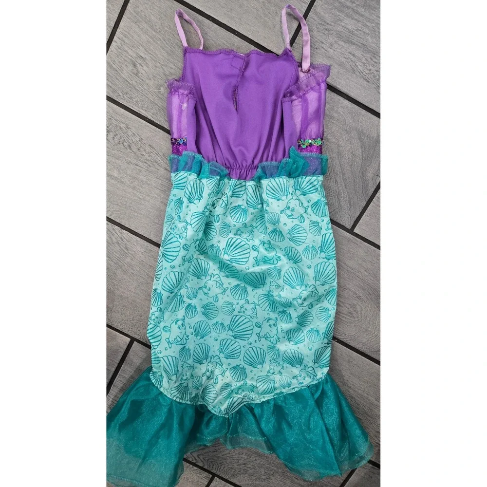 Disney Ariel Little Mermaid Costume Dress Girls Sizes 4-6X Purple Teal Jakks